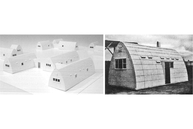 Fig. 4
Ernst May, Prototipo Hook-on-
Slab, variazioni tipologiche e
possibilit&agrave; di combinazione.
(Meuser e Dalbai 2021, Herrel
2001).