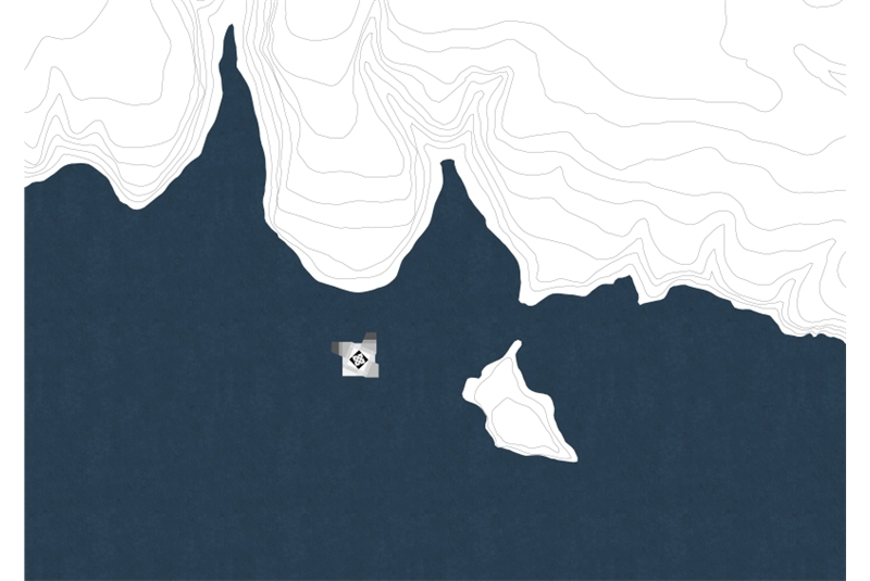 Fig. 2
The location of the monument
in front of the coast of the island of
Lampedusa.