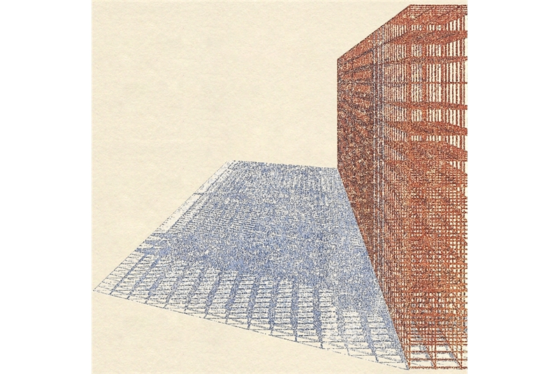 Fig. 5
Fronte del monumento rivolto al
giardino. Stampa con solvente.
