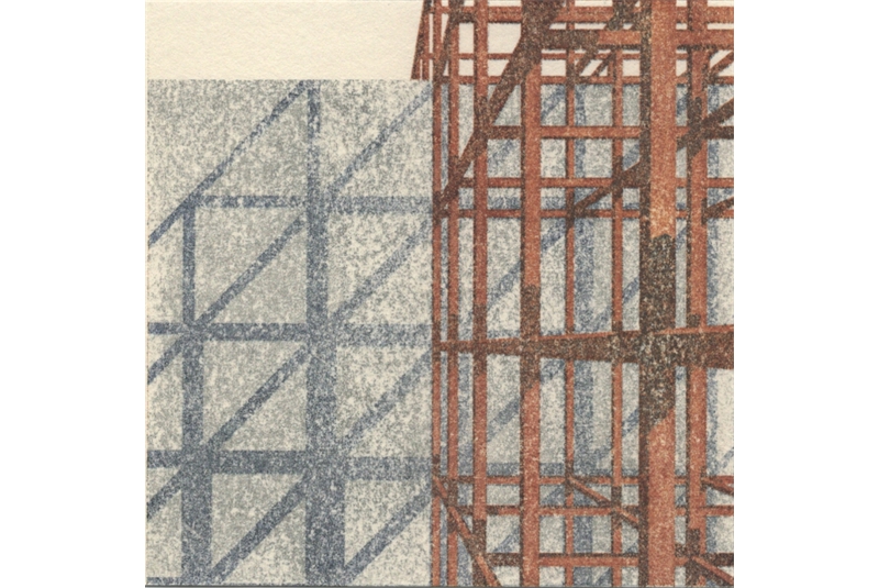 Fig. 9 Detail of the junction point between elements of the composition. Solvent print. Fig. 9 Detail of the junction point between elements of the composition. Solvent print.