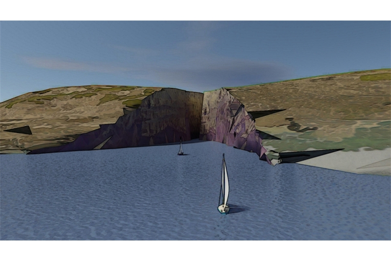 Fig. 7
Thomas Pepino, porta Oltremare,
modello in cartone vegetale,
Lampedusa, 2023.