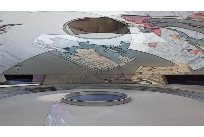 Fig. 15
Elio Garis, Il mausoleo, acquerello,
Lampedusa, 2023.