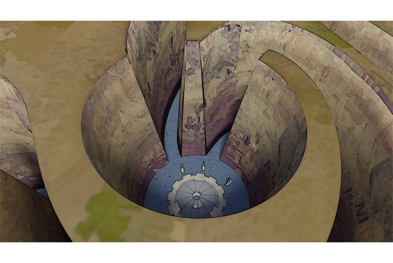 Fig. 4 Elio Garis, The labyrinth, watercolor, Lampedusa, 2023.