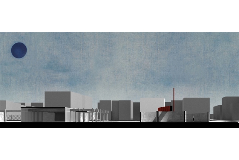 Fig. 8
Sezione prospettica trasversale
al volume originariamente destinato
a &ldquo;presidenza e direzione&rdquo;.