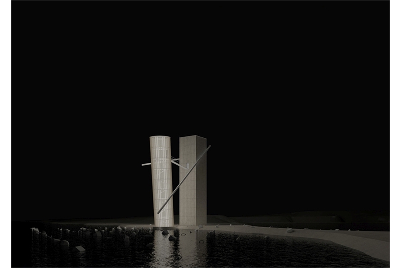 Fig. 24
Night view from the Southeast. Fig. 24
Night view from the Southeast.