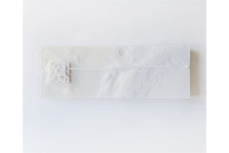 Fig. 3
Excerpt of the insertion of the monument/
memorial on the Lampedusa coast.
Model in PLA and resin.