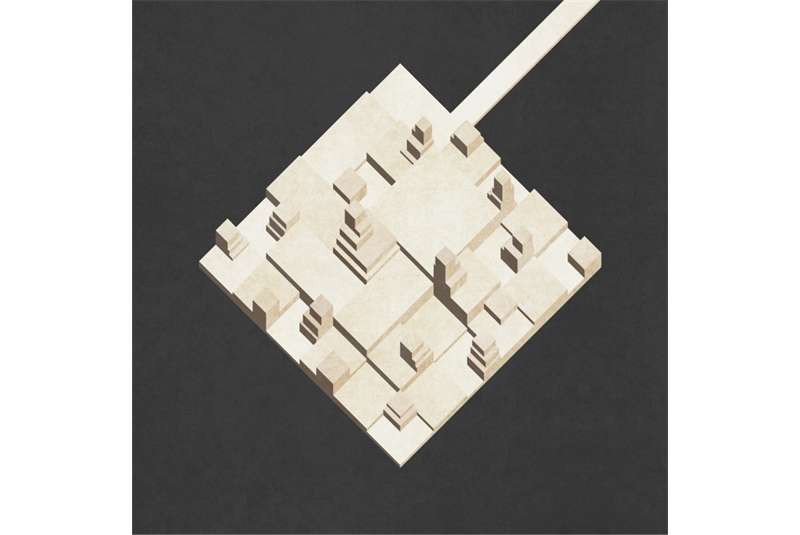 Fig. 9
Axonometry of the monument/
memorial in high tide condition.