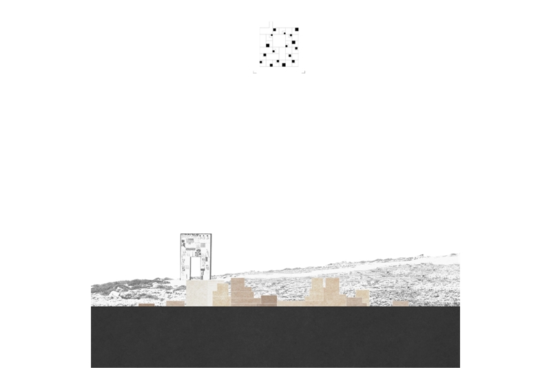 Fig. 11
Elevation of the monument/memorial
towards the mainland.