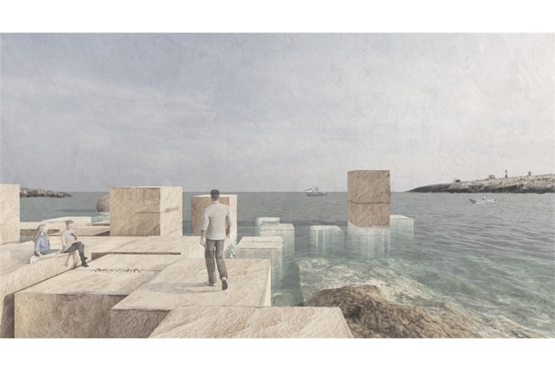 Fig. 7
View of Piazza
Mediterraneo from the Favarolo pier.