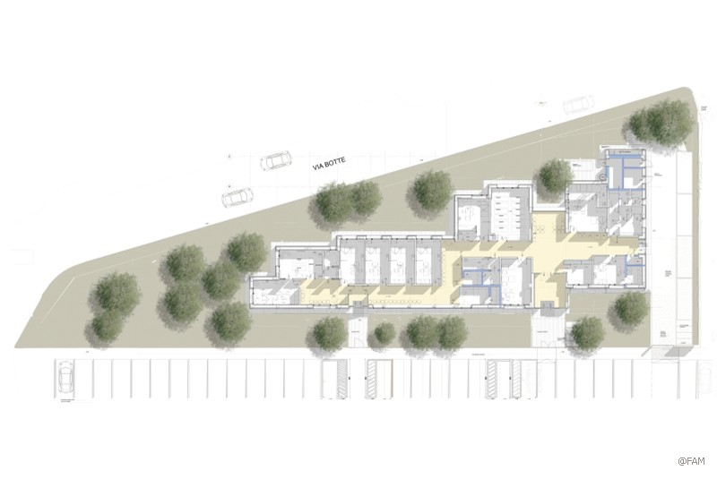Fig. 8
Bertani & Vezzali architetti, Progetto Casa della Salute di Casalgrande, Reggio Emilia, 2017. Pianta. Fig. 8
Bertani & Vezzali architetti, Progetto Casa della Salute di Casalgrande, Reggio Emilia, 2017. Pianta.