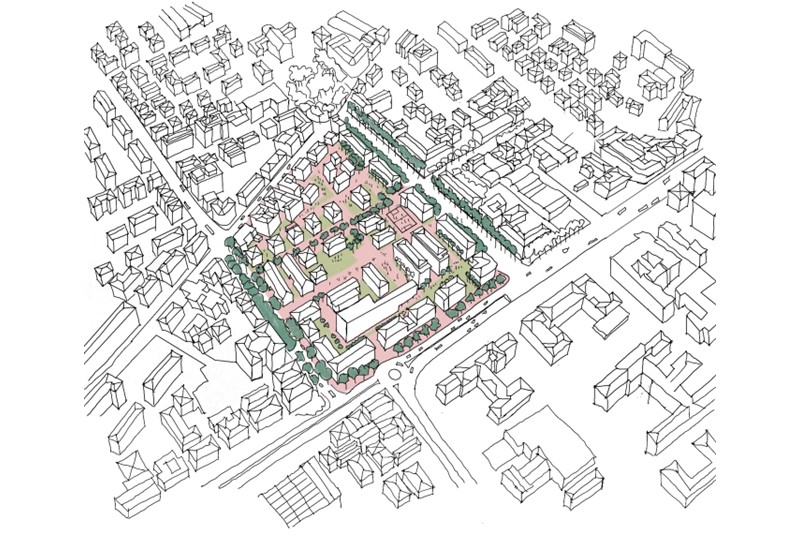 Fig. 18
Prefigurazione architettonica e urbana del macroisolato.
©UALab, Ricerca UNIPR