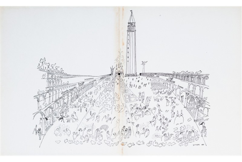 Fig. 3
Saul Steinberg, &ldquo;Piazza San Marco&rdquo;, ca. 1950.