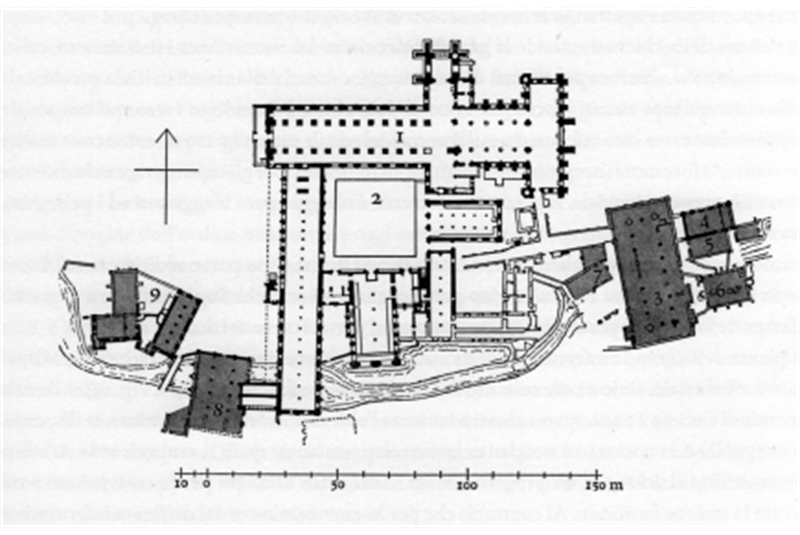 Fig. 23 - Abbazia cistercense di Fountains, Inghilterra, 2009. Planimetria / Fountains Cistercian Abbey, England, 2009. Plan.