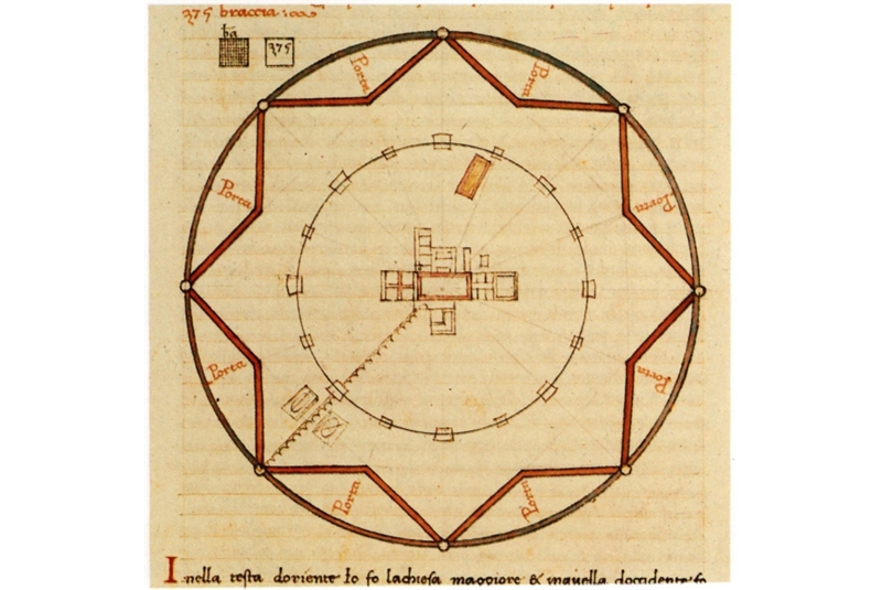 Fig. 34 - Antonio Averlino (Filarete), Sforzinda, 1460.