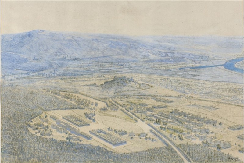 Fig. 6
Tony Garnier, Cit&eacute; Industrielle (1901-1904). View of the Hospital.