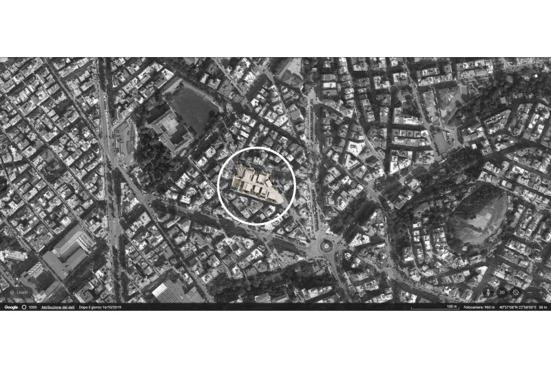 Fig. 1
Fiore Architects, Complesso urbano per servizi di welfare a Salonicco, 2019. Inserimento nel contesto urbano.
© Fiore Architects e Google Maps