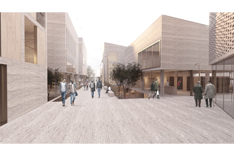 Fig. 8
Fiore Architects, Complesso urbano per servizi di welfare a Salonicco, 2019. Viste interne ed esterne.
&copy; Fiore Architects