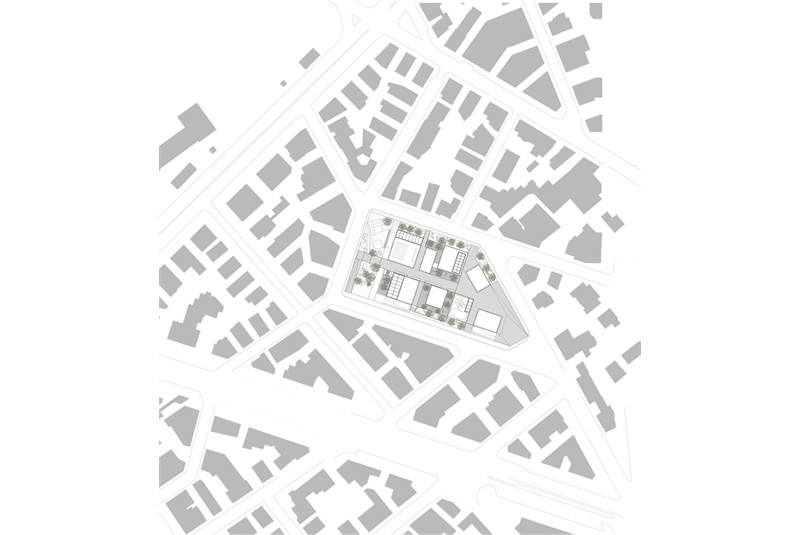 Fig. 3
Fiore Architects, Fiore Architects, Urban complex for welfare services in Thessaloniki, 2019. General Plan.
© Fiore Architects Fig. 3
Fiore Architects, Fiore Architects, Urban complex for welfare services in Thessaloniki, 2019. General Plan.
© Fiore Architects