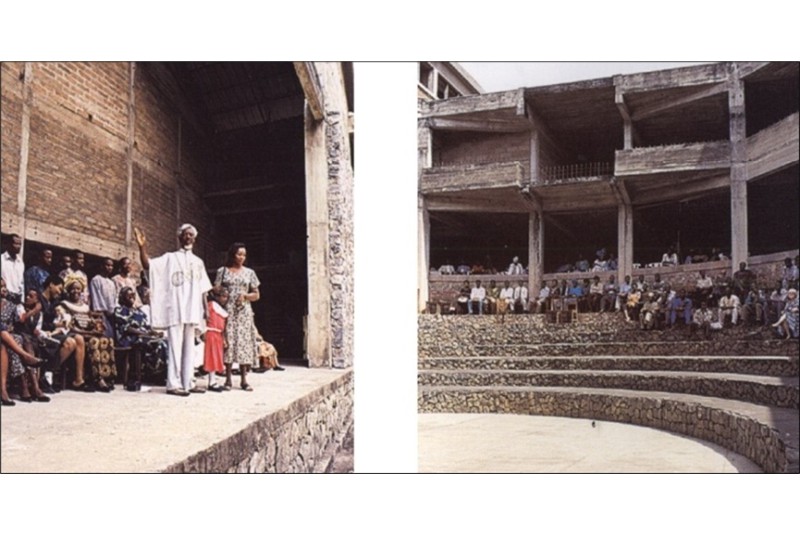 Fig. 4
New Culture Studio (1967) a
Oremeji: immagini dell'anfiteatro
all'interno dello spazio della
corte.