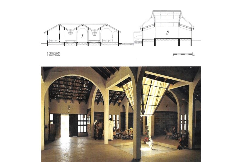 Fig. 11
Benedictine Monastery Complex
in Ewu: section through the
entrance with one of the two impluvium
(photo). Fig. 11
Benedictine Monastery Complex
in Ewu: section through the
entrance with one of the two impluvium
(photo).