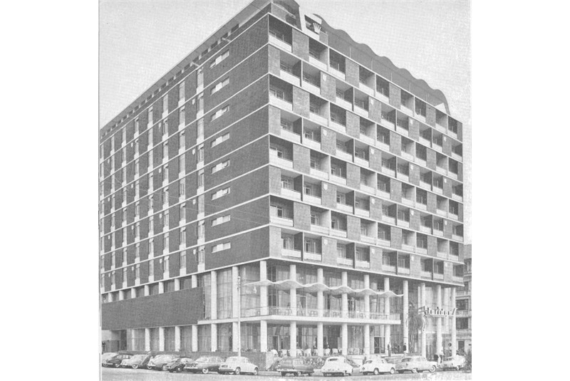 Fig. 2
Main Facade, Claridges Hotel,
Durban (Architect and Builder,
November 1955).