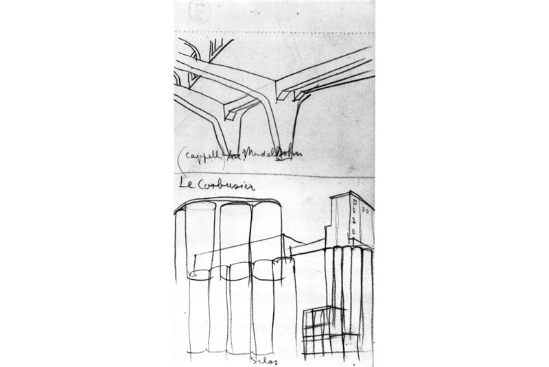 Figs. 15 a-b
Piero Bottoni, Sketches of modern architecture from a study notebook, pencil on paper, 16.8x8.7 cm. (G. Consonni, L. Meneghetti, G. Tonon (eds.), Piero Bottoni opera completa, Fabbri Editori, Milan 1990, p. 38).