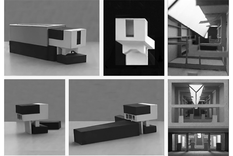 Fig. 25 - GT#3-Porto, IPL: modello in
scala (con parti assemblabili)
della biblioteca, FAUP (gruppo
5: Mattia Criscione, Eleni
Madourou, Hugo Pereira, Jaan
Repnikov, William Roat).