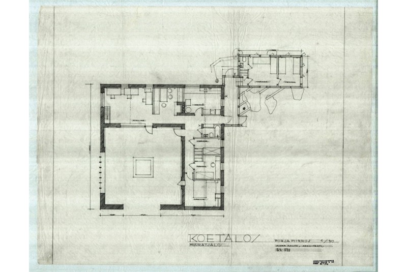 Fig. 13
A.Aalto Casa a Muuratsalo
(1952-53), Pianta del corpo padronale.