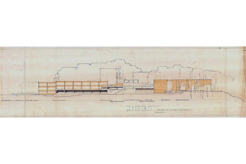 Fig. 24
A.Aalto Jyväskylä Campus (1951-71), competition elevation of the longitudinal front. Fig. 24
A.Aalto Jyväskylä Campus (1951-71), competition elevation of the longitudinal front.