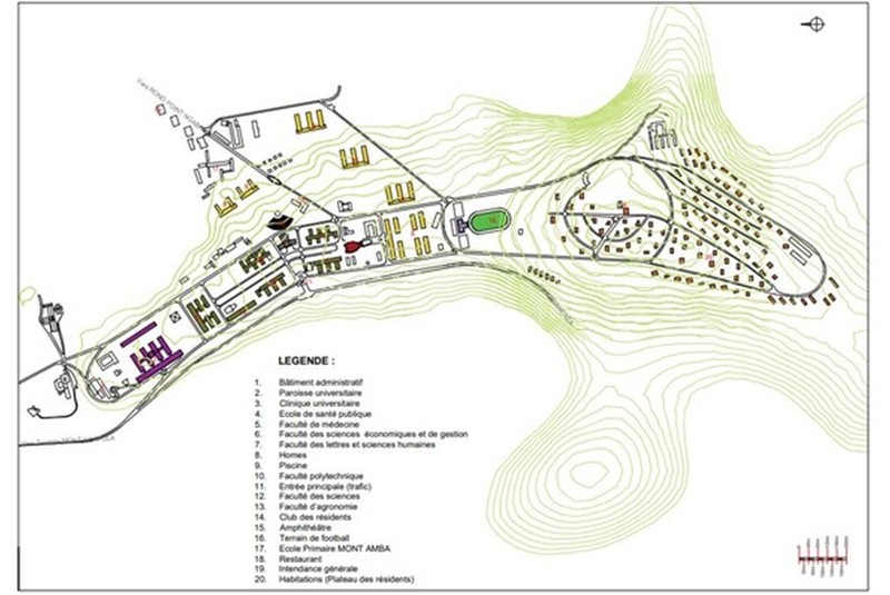 Fig. 1
Layout of Lovanium by Boulengier,
from archives of Unikin, redrawn
by Nkondi, 2023. Fig. 1
Layout of Lovanium by Boulengier,
from archives of Unikin, redrawn
by Nkondi, 2023.