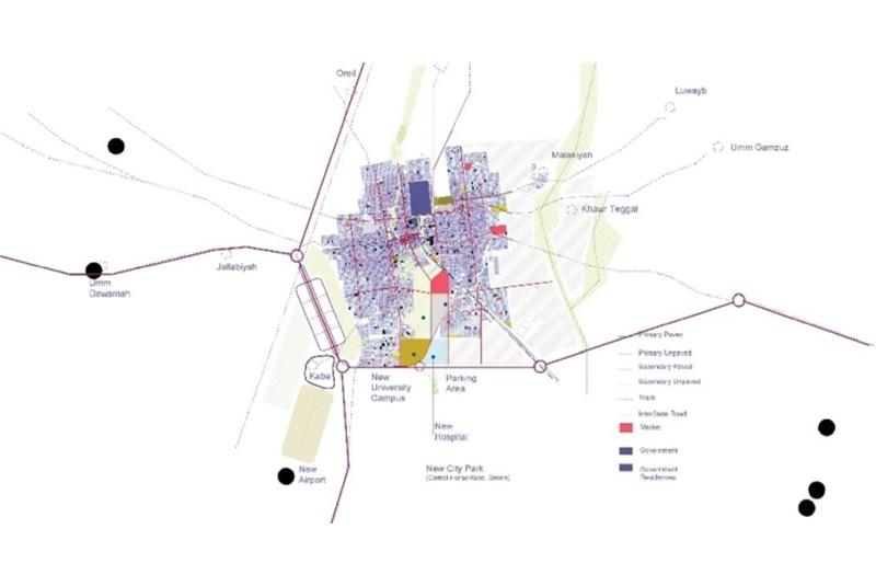 Fig. 3
Urban Redevelopment Outline
and Study for New El Obeid Master
Plan; elaboration by Lucio
Barbera, Anna Irene Del Monaco
(2009).